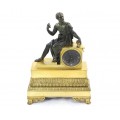 ceas de semineu " Platon ". stil Empire . bronze dore & bronz patinat. cca 1850 Franta